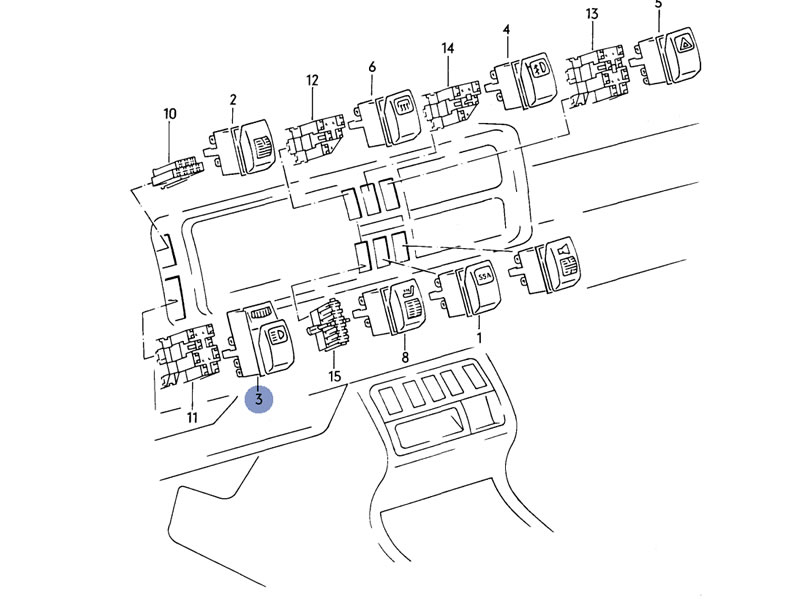 Golf MK2 Genuine VW Headlight Switch w Dimmer Panel Lighting 11 Pin RHD