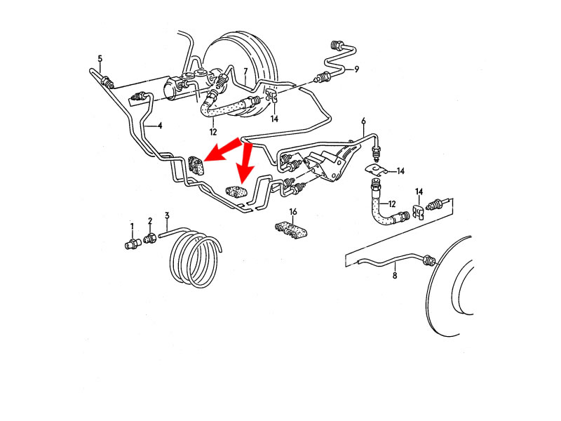 Find Polo Mk2 Genuine Vw 2 Point Brake Pipe Line Retaining