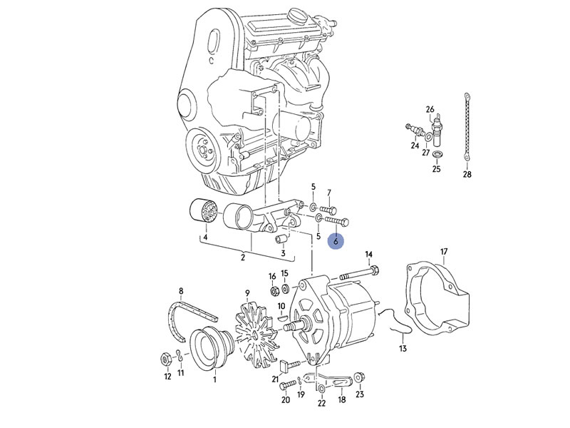 Golf Cabriolet MK1 Genuine VW Engine Gearbox Mount Hexagon Bolt M10x55