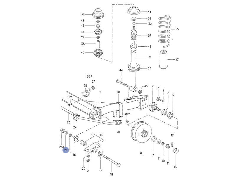 Scirocco MK1 Genuine VW Suspension Bolt Hexagon Nut Self Locking M12x1