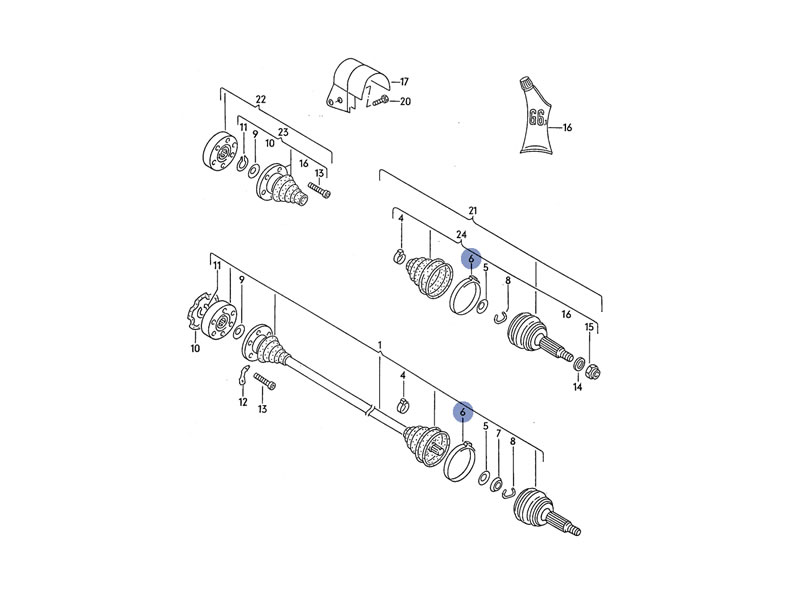 Golf Cabriolet MK1 Genuine VW CV Joint Protective Boot Hose Clip
