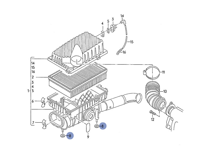 Karmann Ghia Genuine VW Air Filter Radiator Rubber Bushing Washer eBay