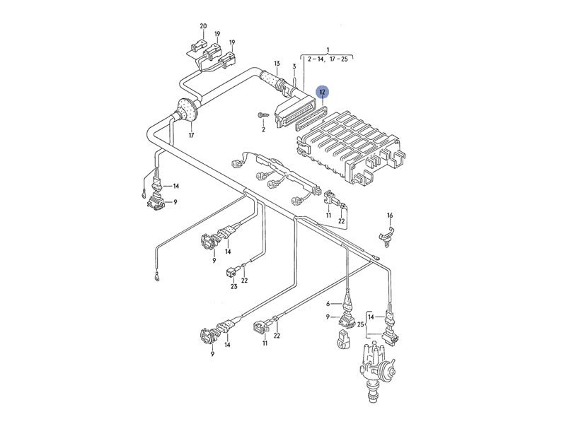 Polo MK2 Genuine VW Engine Wiring Harness ECU Connector ... mk2 jetta wiring diagrams 
