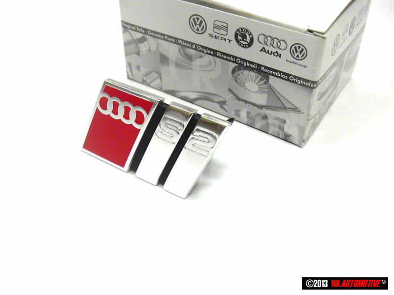 Audi S2 Genuine Audi Front Grill Badge Emblem Chrome Red Nos eBay
